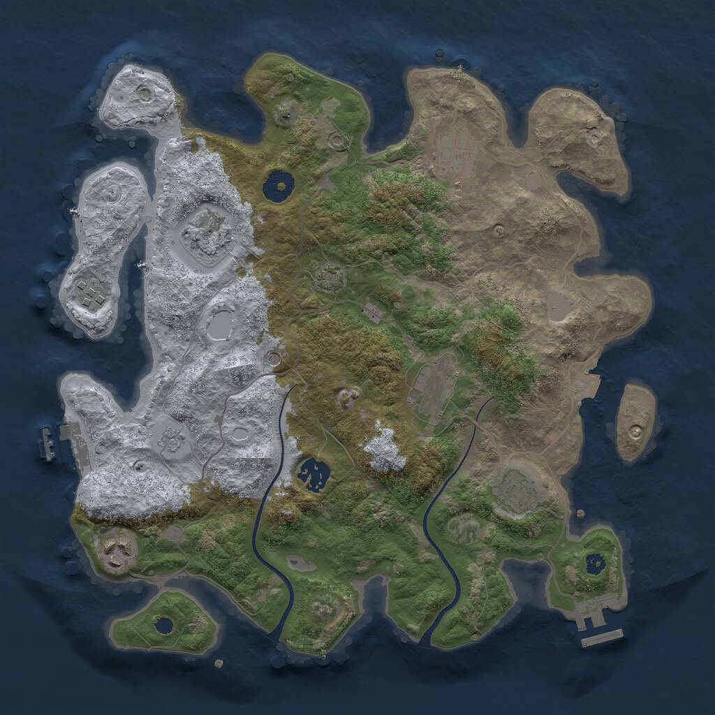 Rust Map: Procedural Map, Size: 3420, Seed: 889697837, 13 Monuments