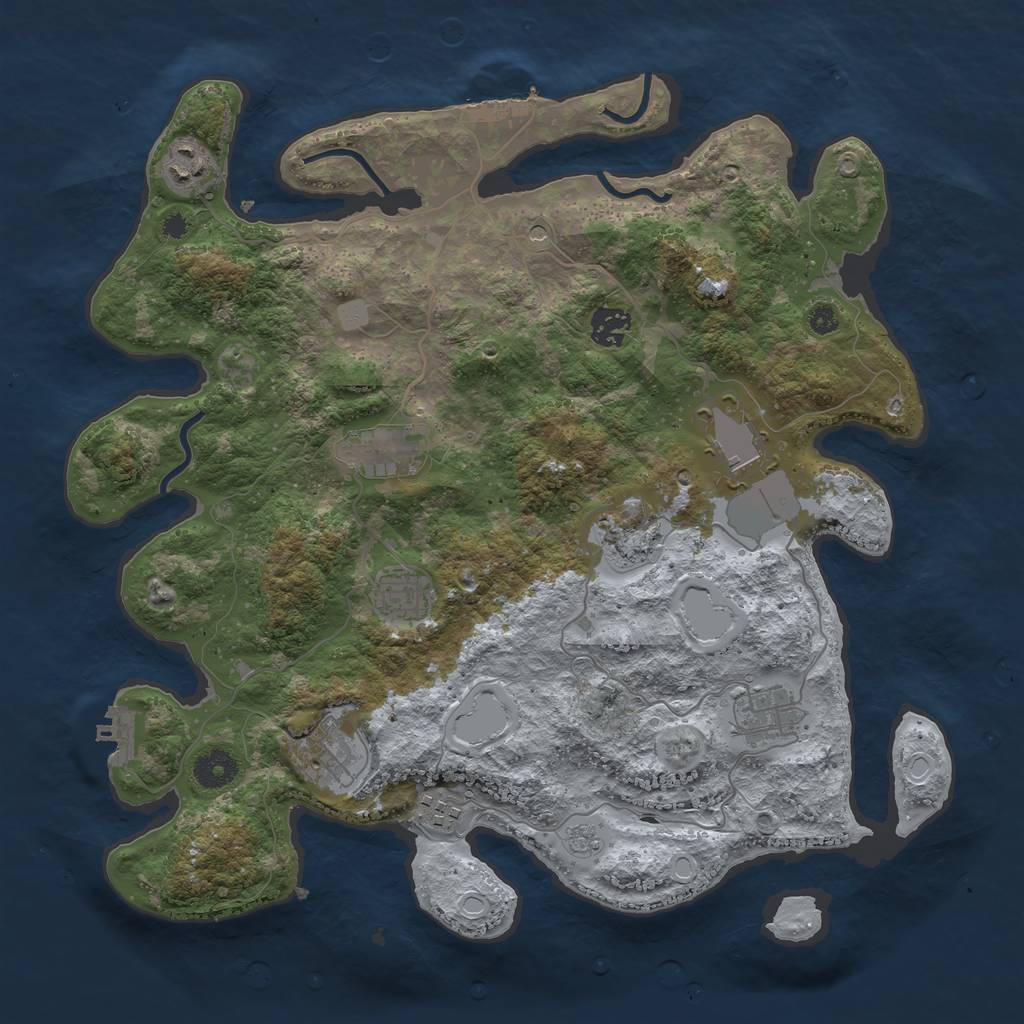 Rust Map: Procedural Map, Size: 3750, Seed: 122422, 18 Monuments