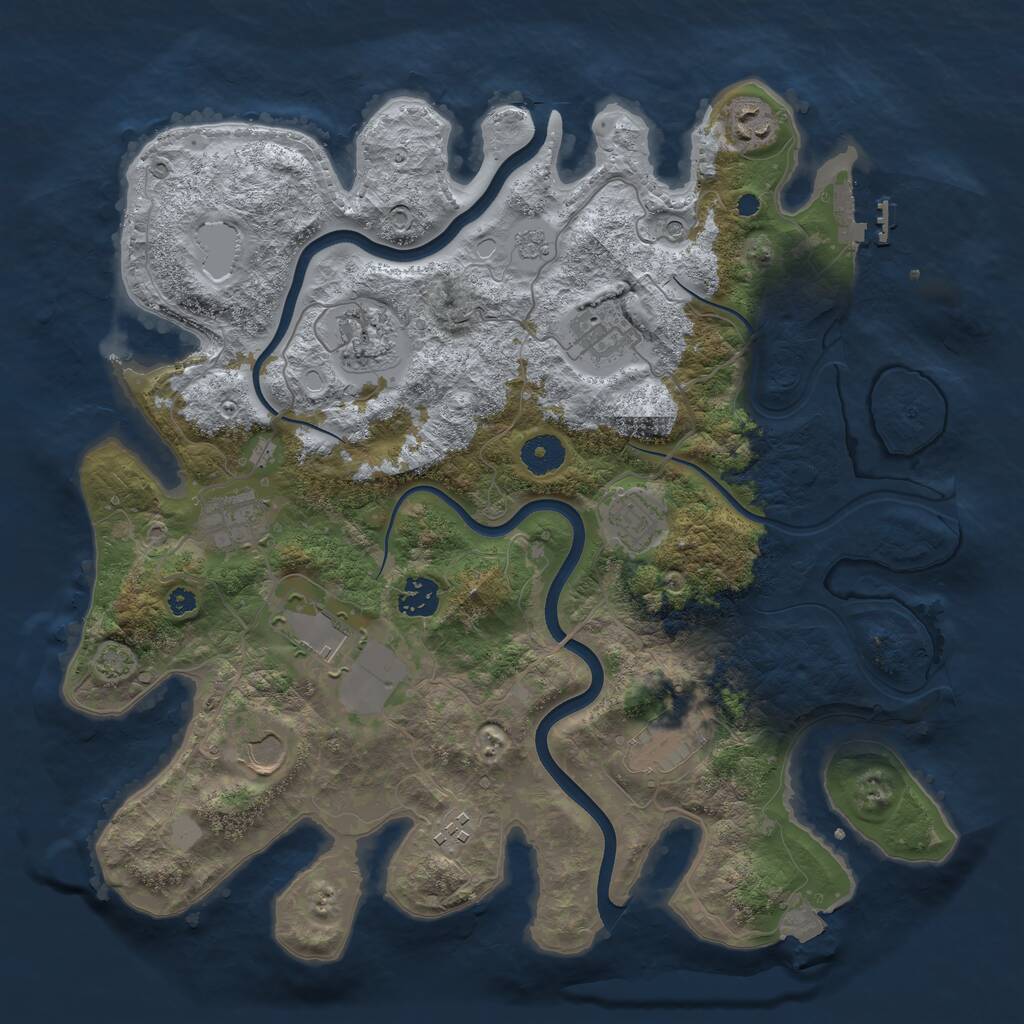 Rust Map: Procedural Map, Size: 3750, Seed: 211864809, 15 Monuments