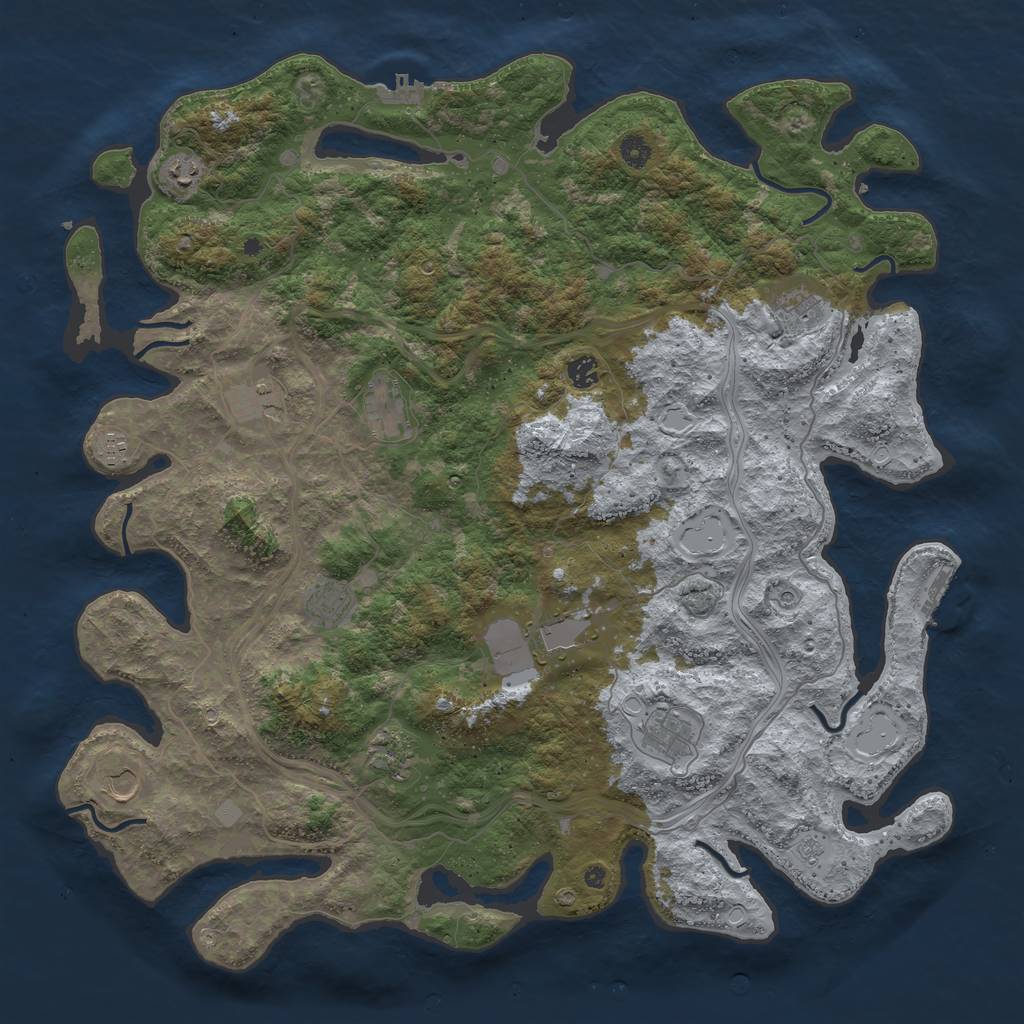 Rust Map: Procedural Map, Size: 4800, Seed: 520609726, 20 Monuments