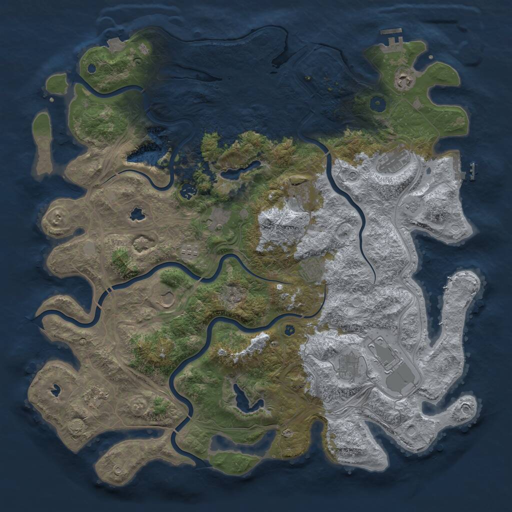Rust Map: Procedural Map, Size: 4800, Seed: 520609726, 17 Monuments