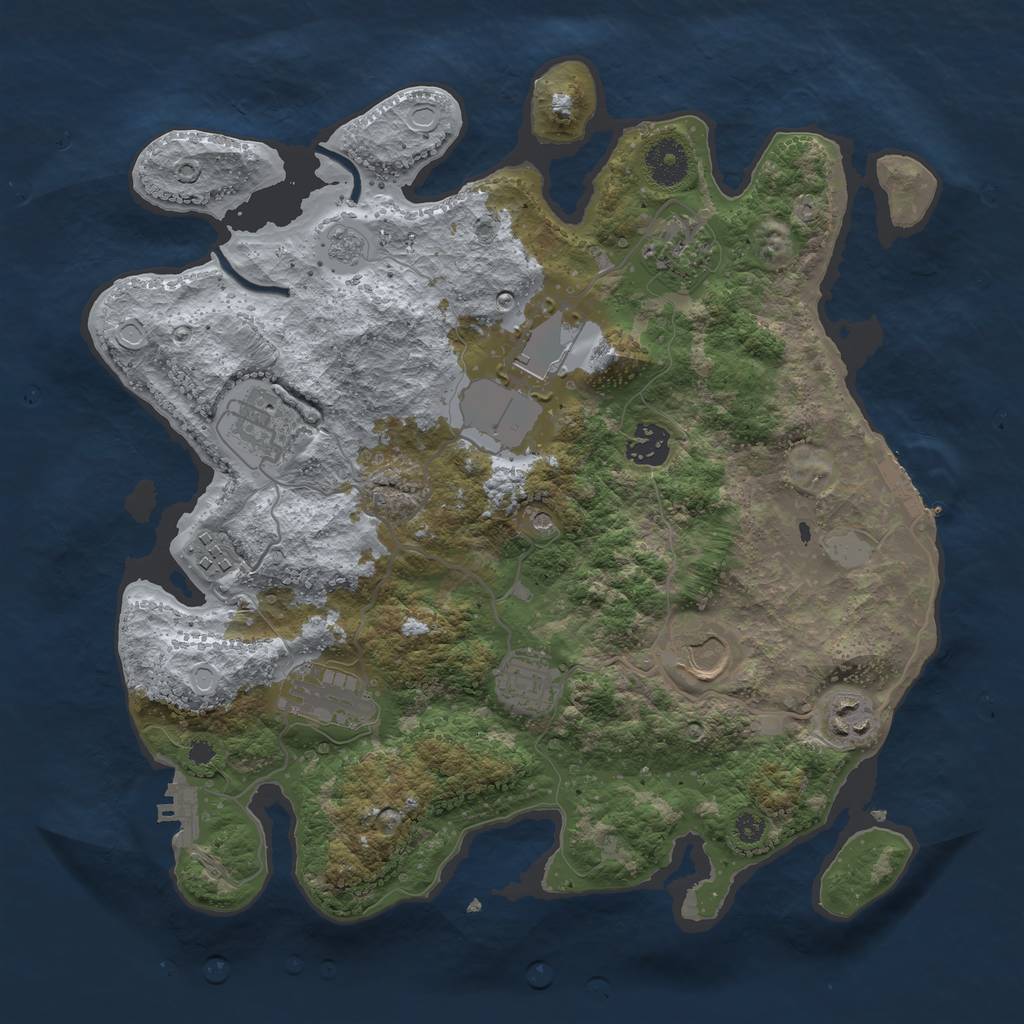 Rust Map: Procedural Map, Size: 3500, Seed: 2814356, 18 Monuments