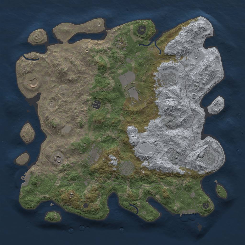 Rust Map: Procedural Map, Size: 4000, Seed: 25298106, 19 Monuments