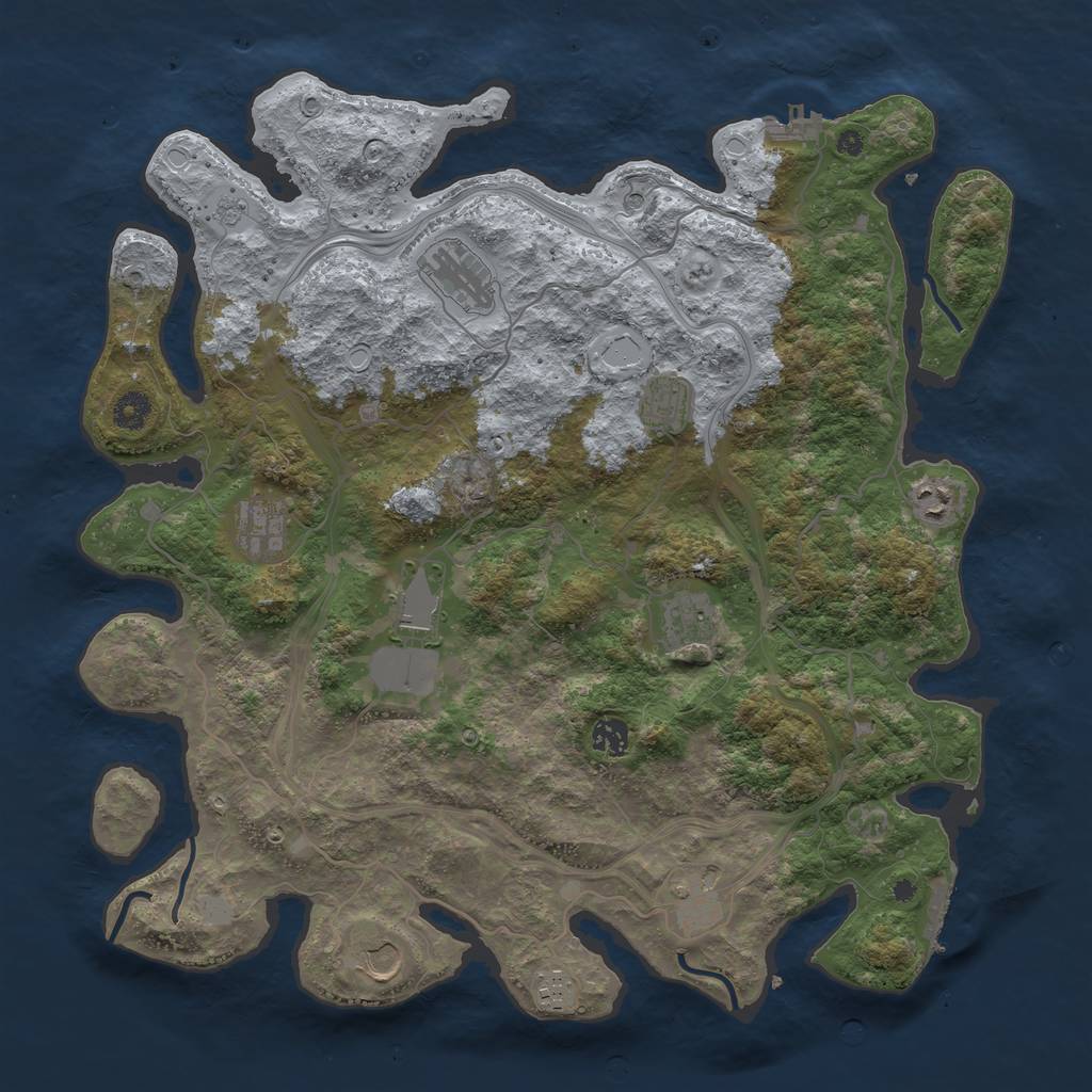 Rust Map: Procedural Map, Size: 4250, Seed: 1133740362, 19 Monuments