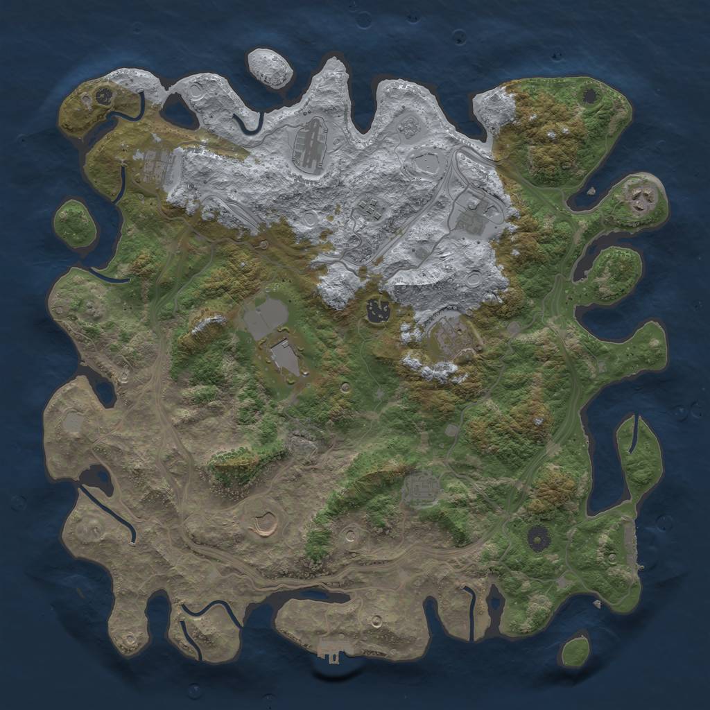 Rust Map: Procedural Map, Size: 4300, Seed: 25122022, 19 Monuments