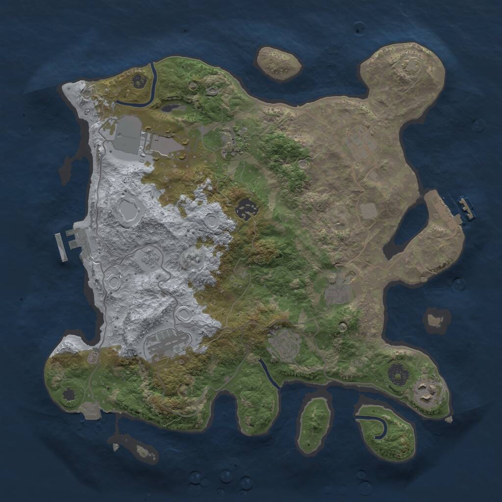Rust Map: Procedural Map, Size: 3500, Seed: 9876717, 13 Monuments