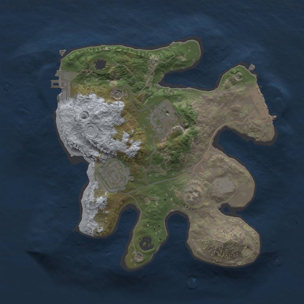 Rust Map: Procedural Map, Size: 2200, Seed: 1712800442, 10 Monuments