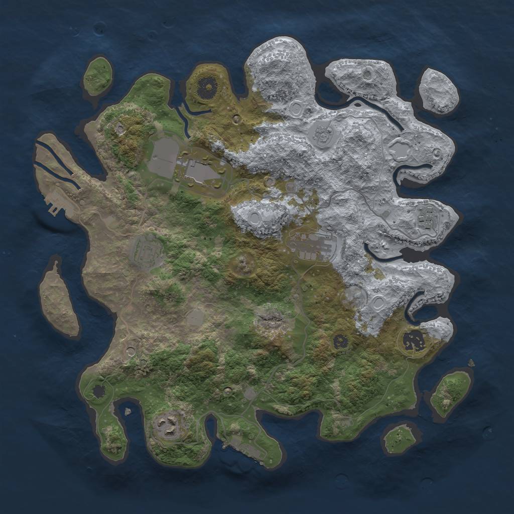 Rust Map: Procedural Map, Size: 3500, Seed: 26652732, 15 Monuments