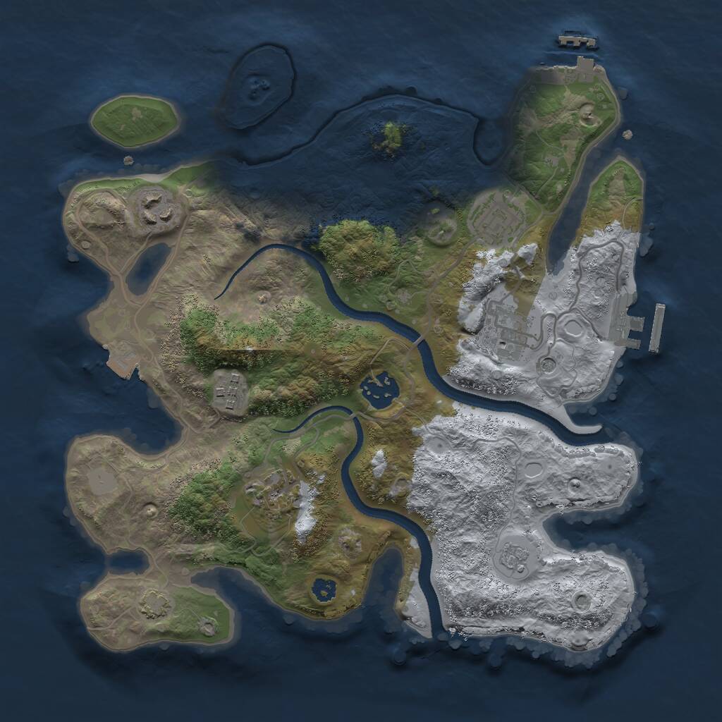 Rust Map: Procedural Map, Size: 3000, Seed: 138, 12 Monuments