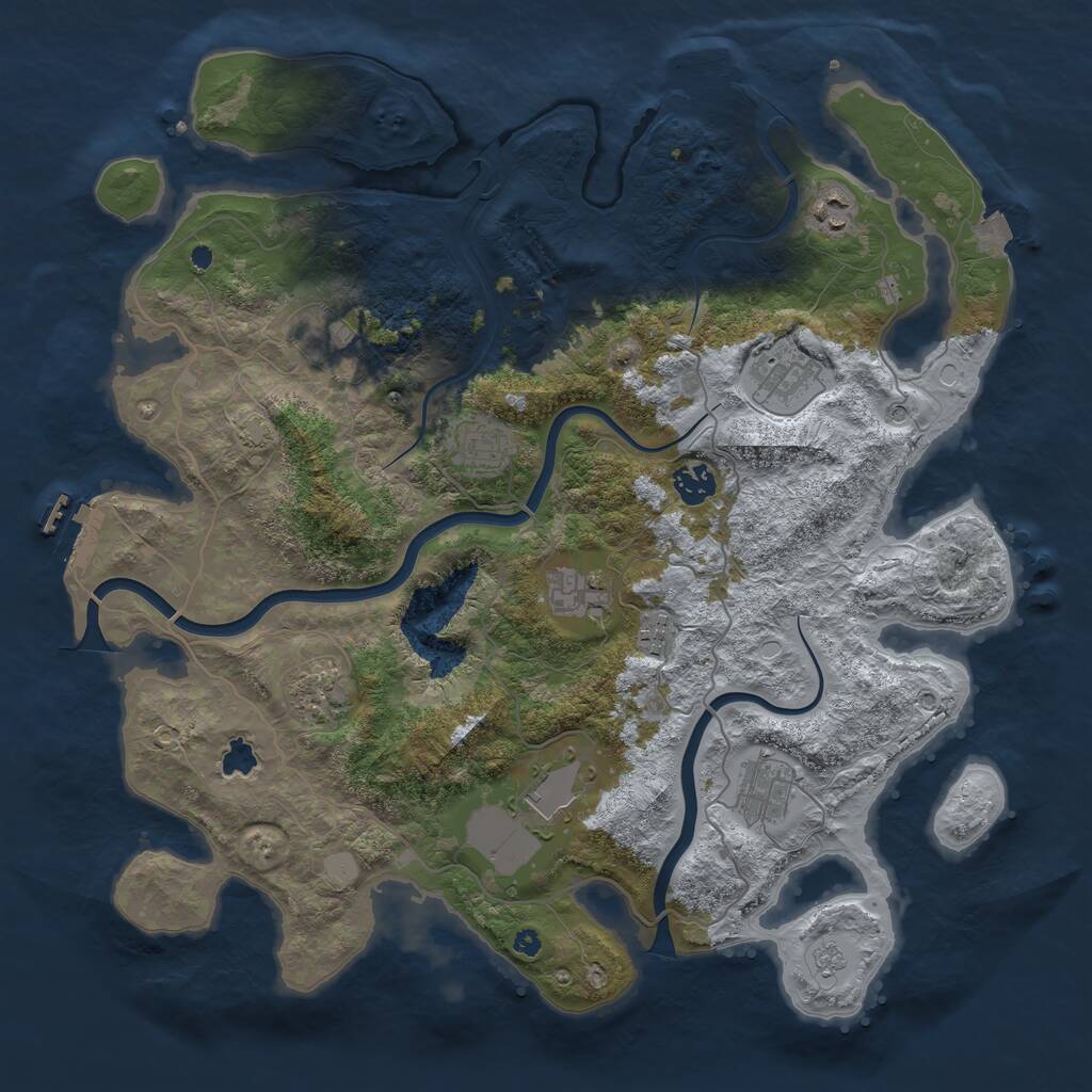 Rust Map: Procedural Map, Size: 4000, Seed: 4298, 16 Monuments