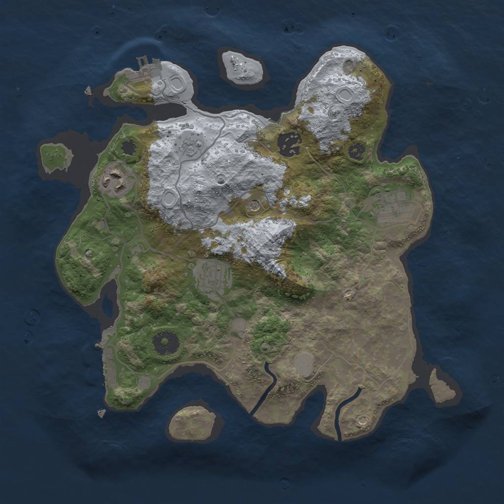 Rust Map: Procedural Map, Size: 3000, Seed: 270742523, 13 Monuments