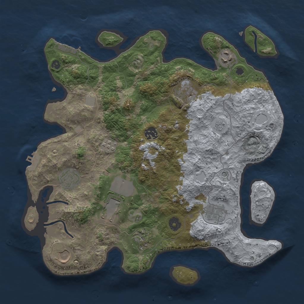 Rust Map: Procedural Map, Size: 3500, Seed: 96526030, 18 Monuments