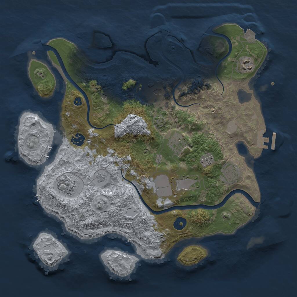 Rust Map: Procedural Map, Size: 3500, Seed: 18853035, 13 Monuments