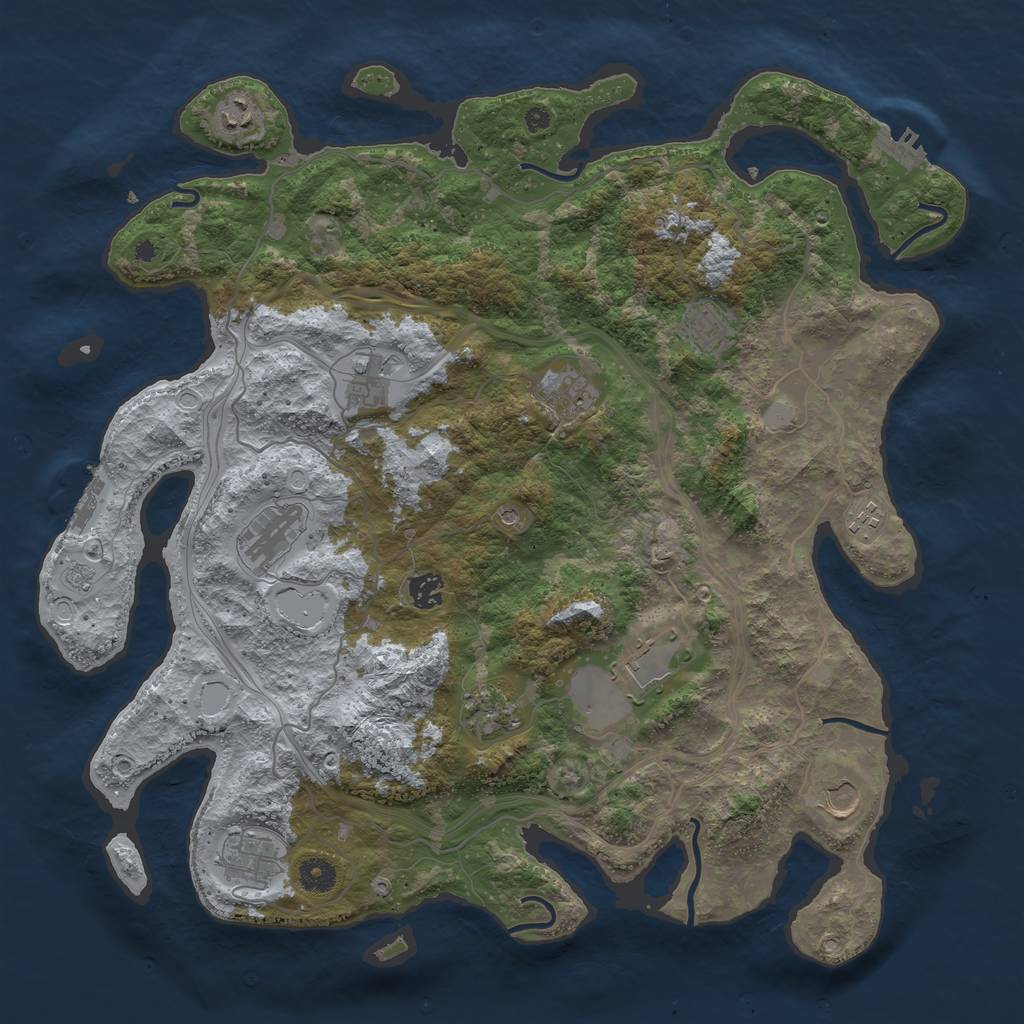 Rust Map: Procedural Map, Size: 4250, Seed: 141046013, 20 Monuments