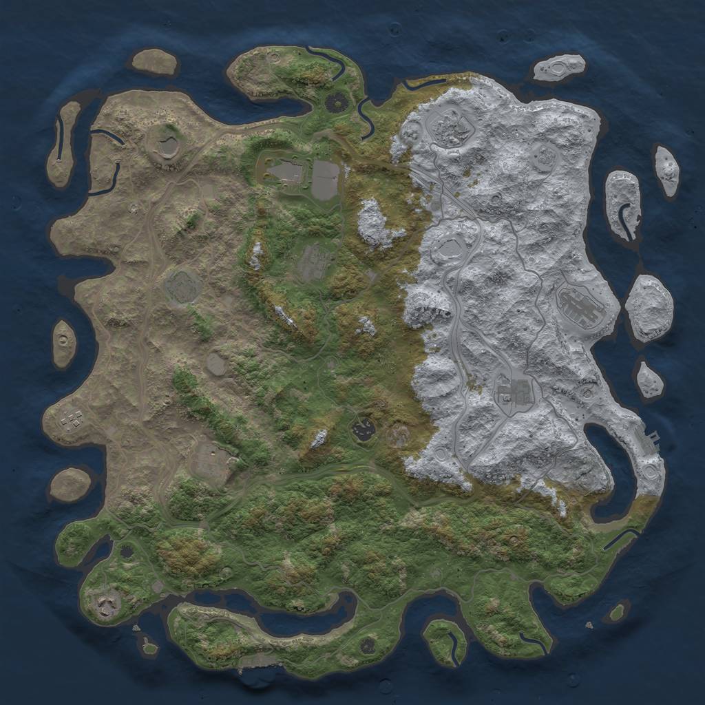 Rust Map: Procedural Map, Size: 4800, Seed: 1605771922, 20 Monuments