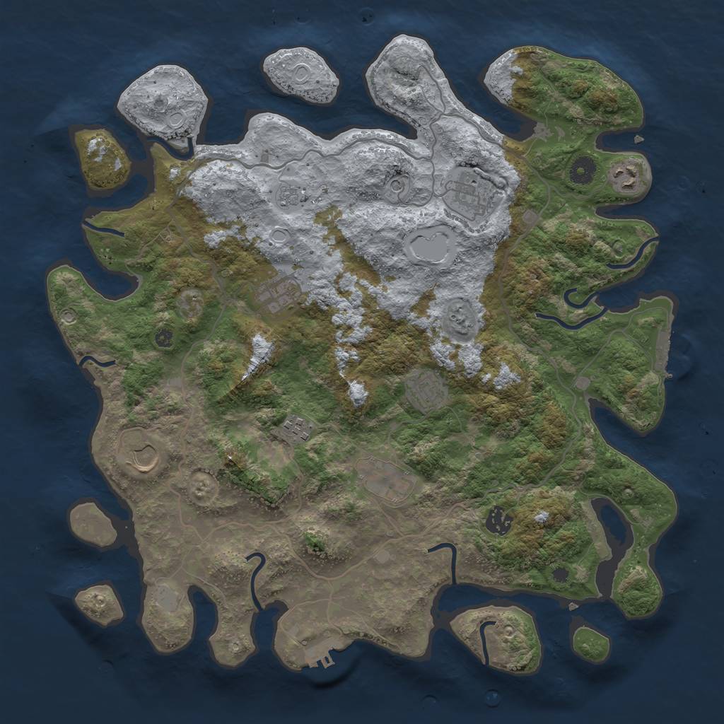 Rust Map: Procedural Map, Size: 4001, Seed: 13842, 17 Monuments