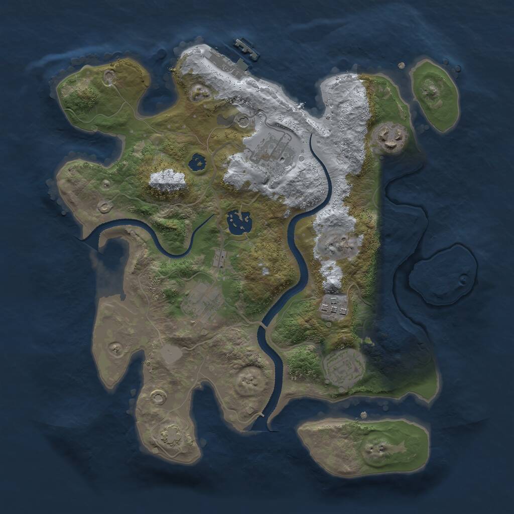 Rust Map: Procedural Map, Size: 3000, Seed: 1987138808, 10 Monuments