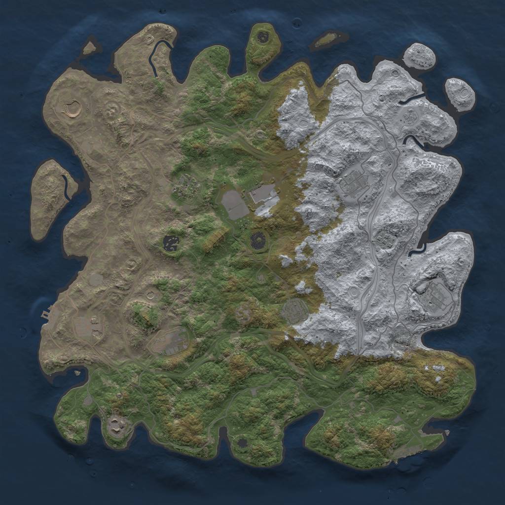 Rust Map: Procedural Map, Size: 4500, Seed: 562231, 20 Monuments