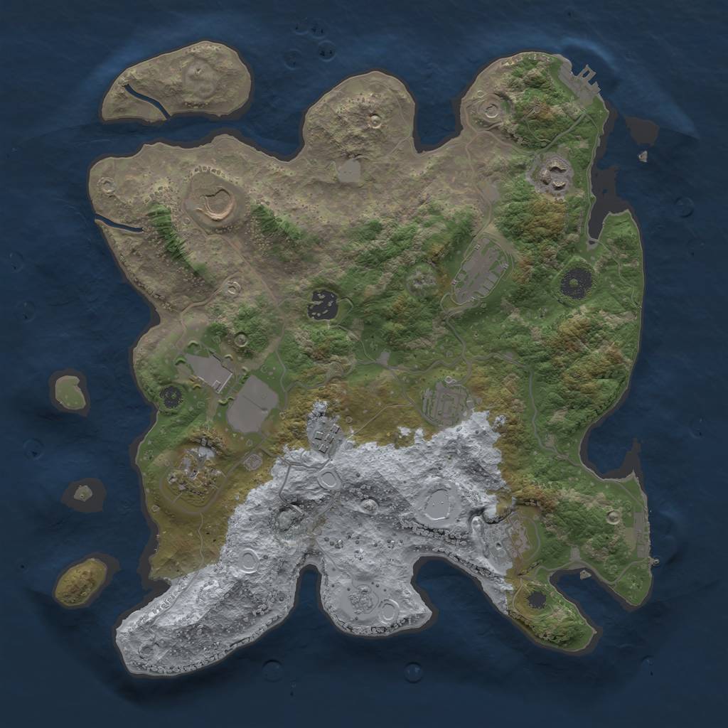 Rust Map: Procedural Map, Size: 3500, Seed: 1879151, 18 Monuments