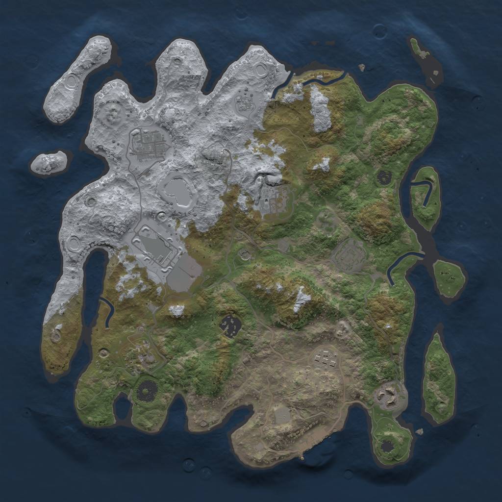 Rust Map: Procedural Map, Size: 3500, Seed: 1475168562, 16 Monuments