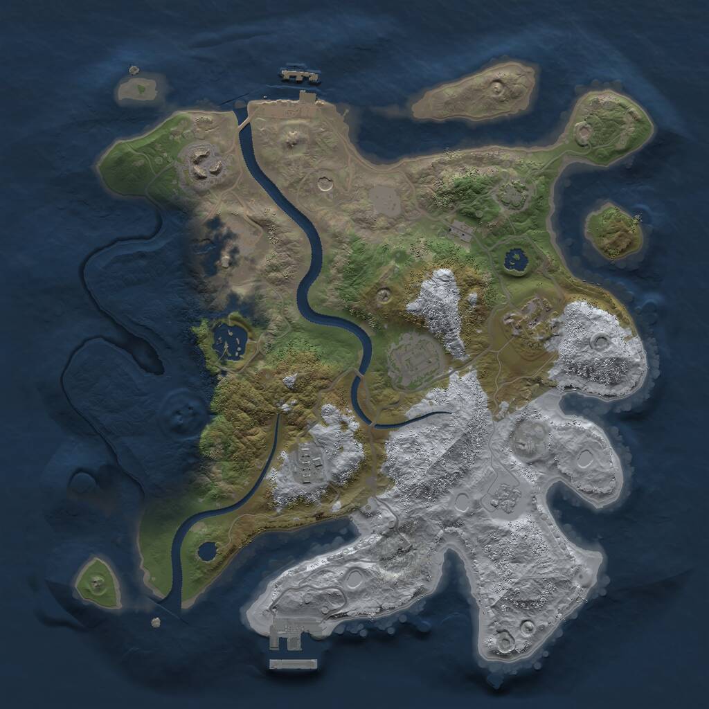 Rust Map: Procedural Map, Size: 3000, Seed: 2148613, 12 Monuments