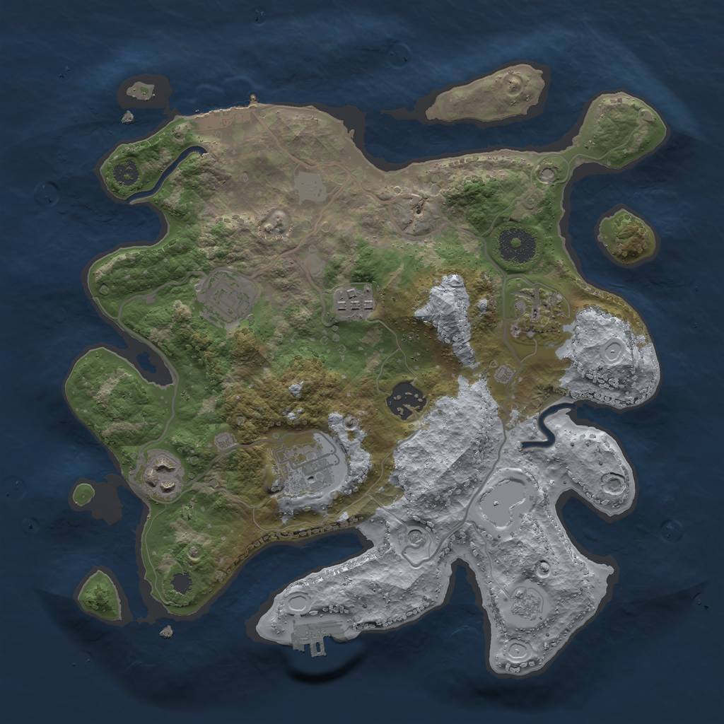 Rust Map: Procedural Map, Size: 3000, Seed: 2148613, 15 Monuments