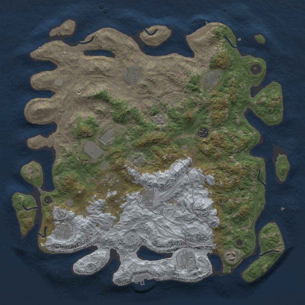 Rust Map: Procedural Map, Size: 4250, Seed: 19741807, 19 Monuments