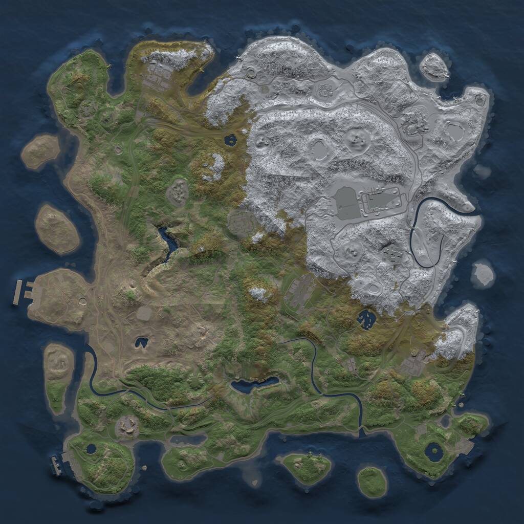 Rust Map: Procedural Map, Size: 4250, Seed: 2090871424, 15 Monuments