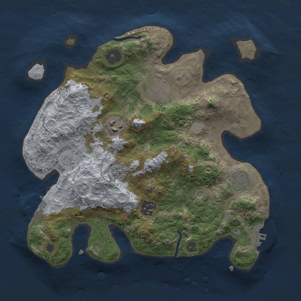Rust Map: Procedural Map, Size: 3000, Seed: 1054826, 14 Monuments