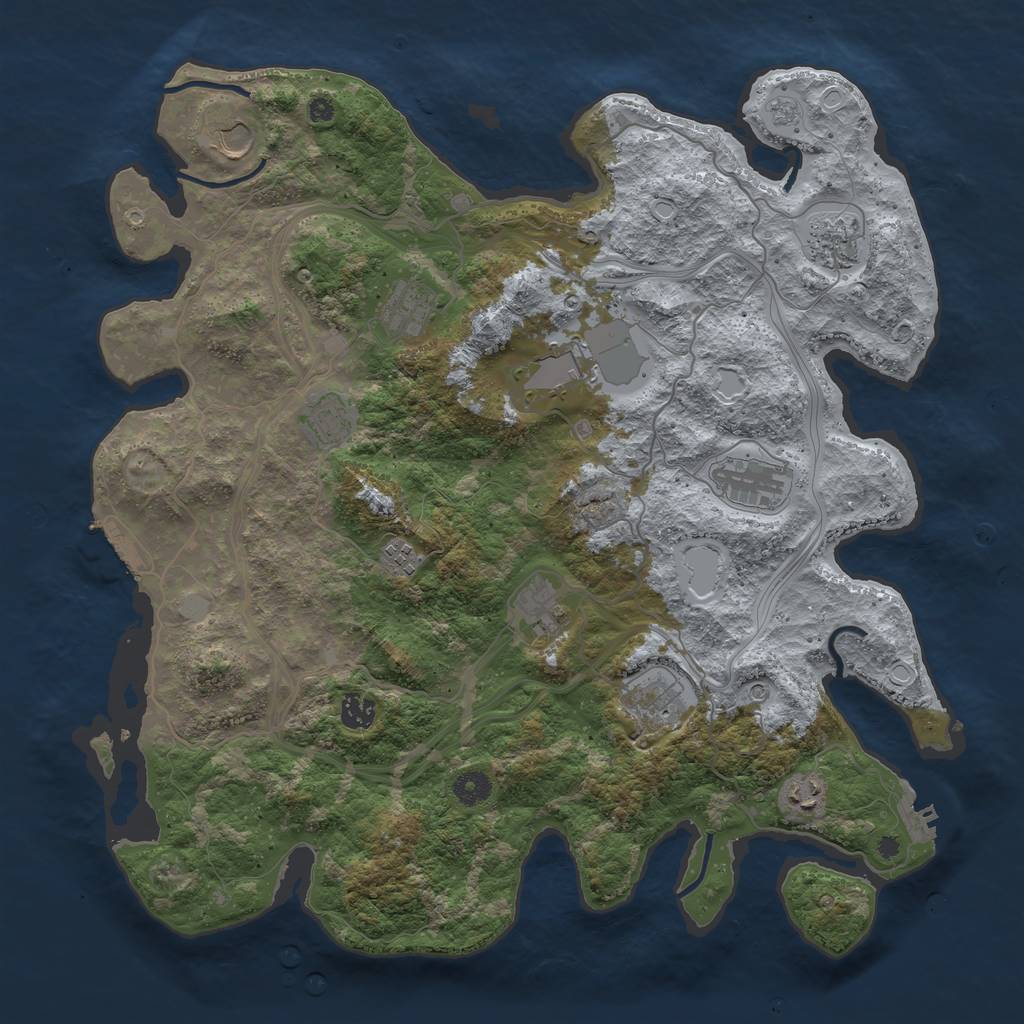 Rust Map: Procedural Map, Size: 4250, Seed: 24486, 20 Monuments
