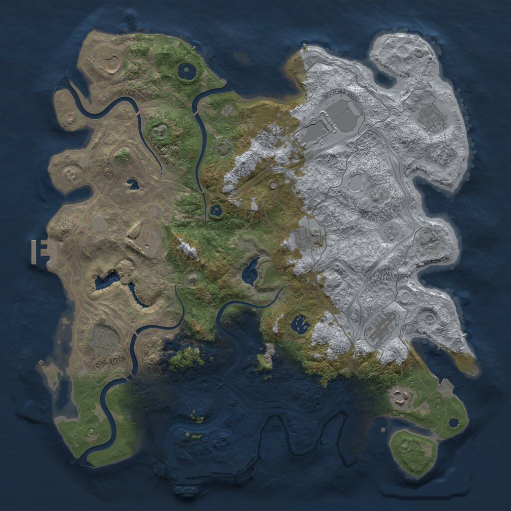 Rust Map: Procedural Map, Size: 4250, Seed: 24486, 17 Monuments