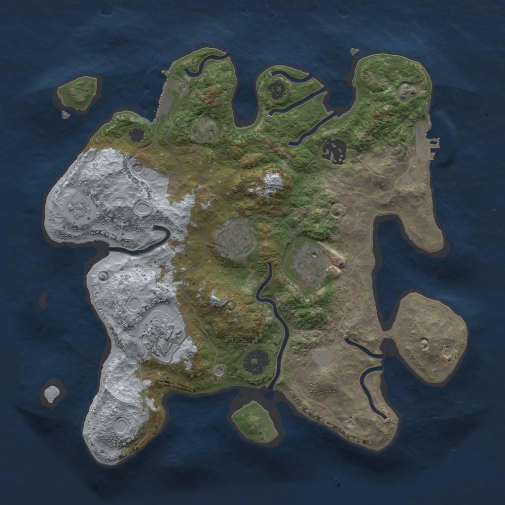 Rust Map: Procedural Map, Size: 3000, Seed: 69736437, 13 Monuments
