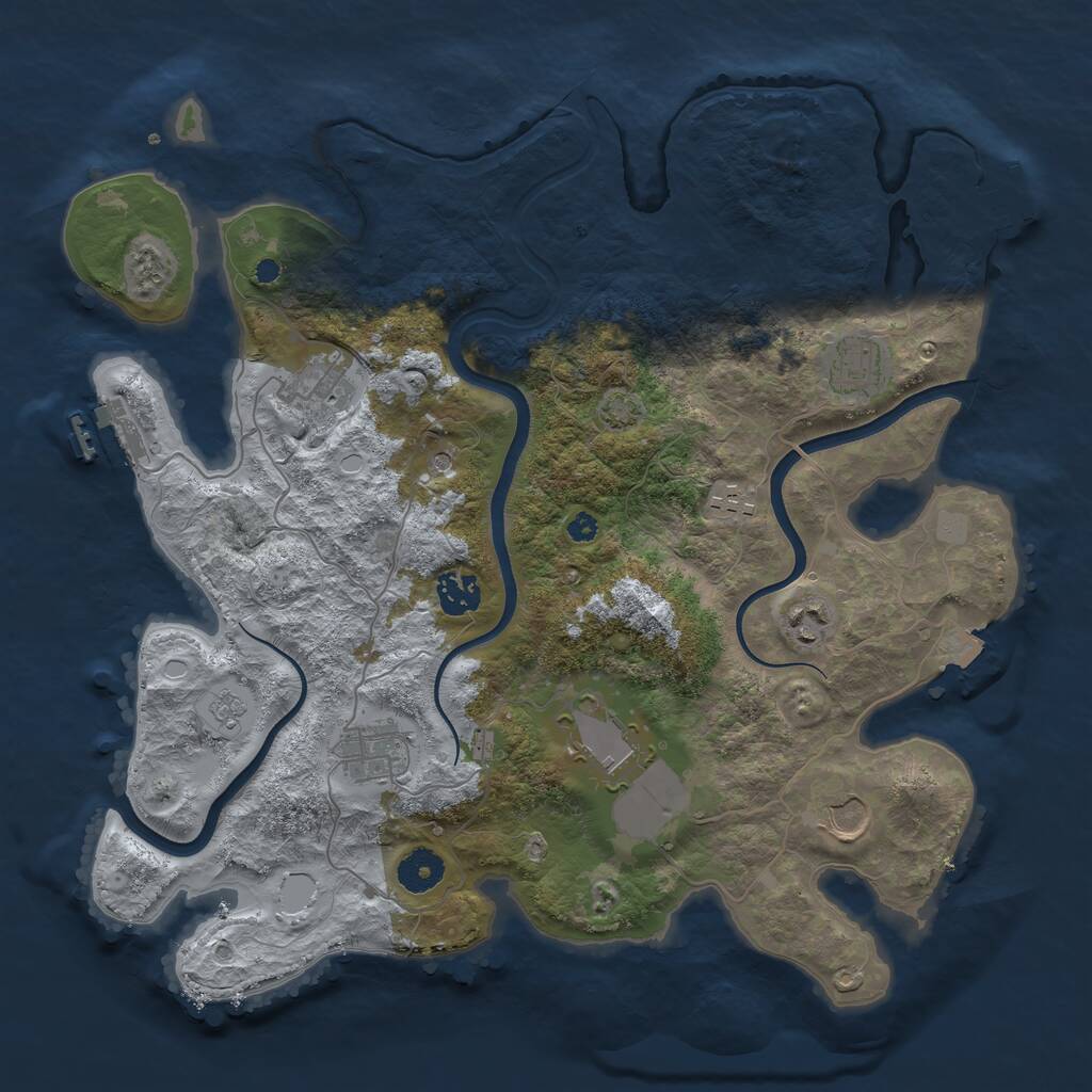 Rust Map: Procedural Map, Size: 3700, Seed: 42238378, 14 Monuments