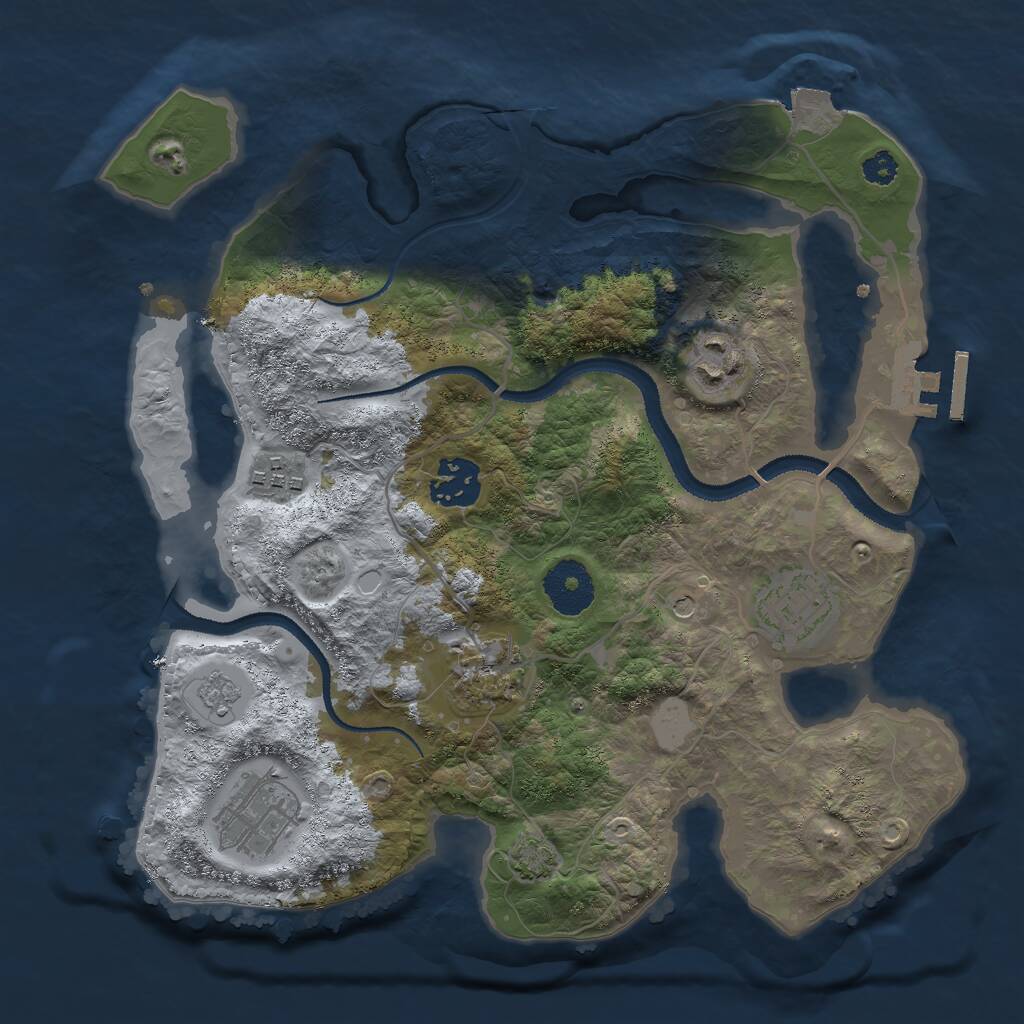 Rust Map: Procedural Map, Size: 3000, Seed: 1122993692, 11 Monuments