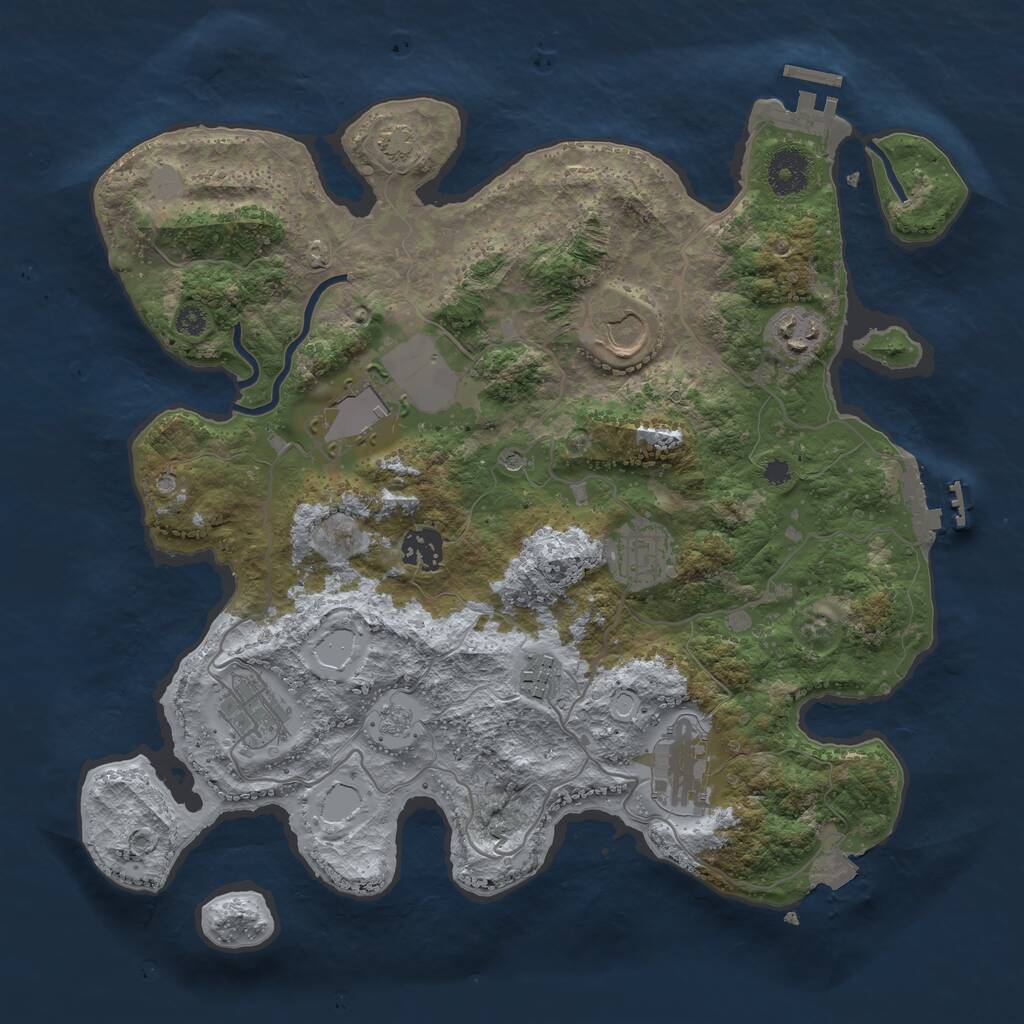Rust Map: Procedural Map, Size: 3500, Seed: 51211186, 14 Monuments