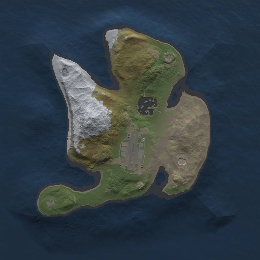 Rust Map: Barren, Size: 2000, Seed: 612351, 5 Monuments