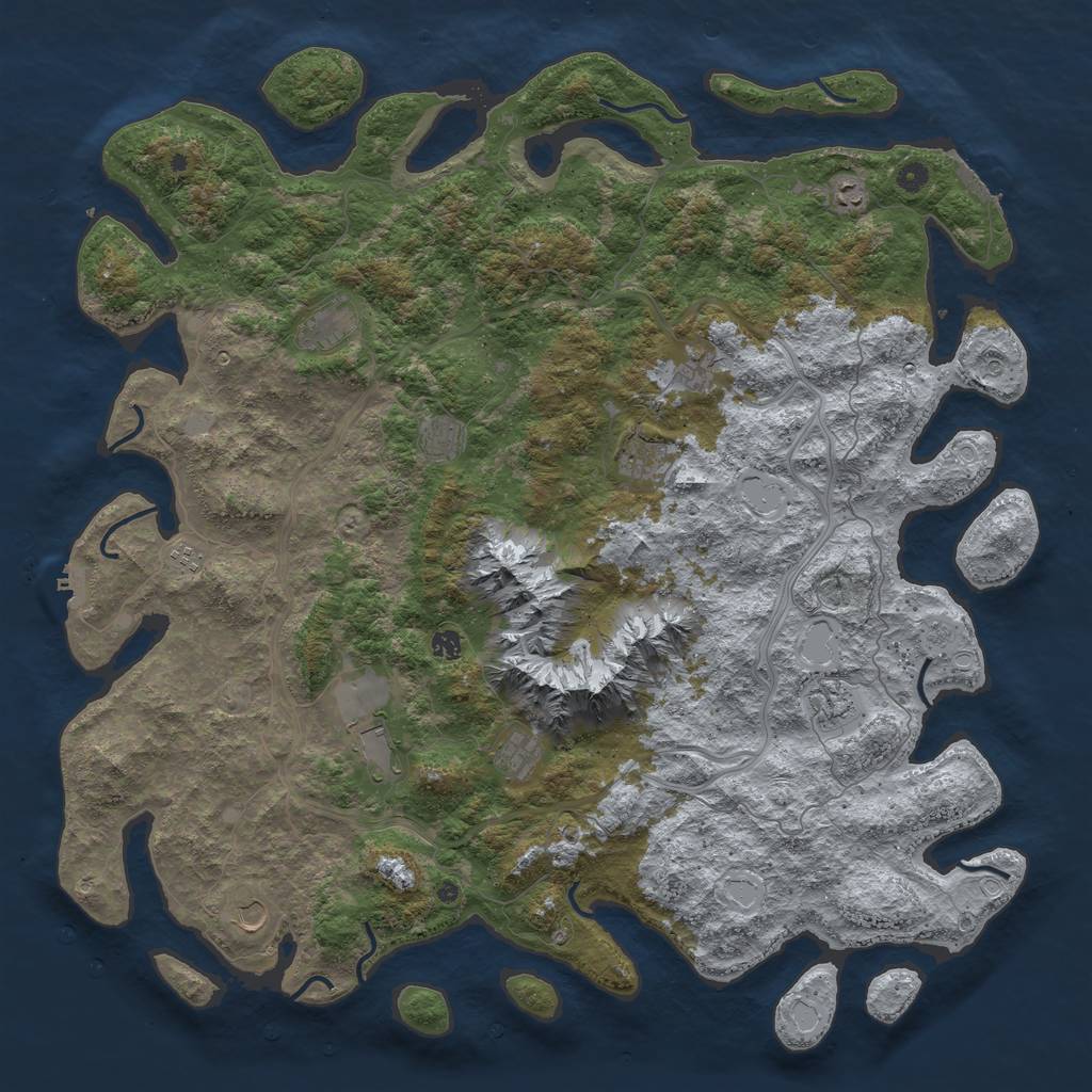 Rust Map: Procedural Map, Size: 5400, Seed: 40919596, 18 Monuments