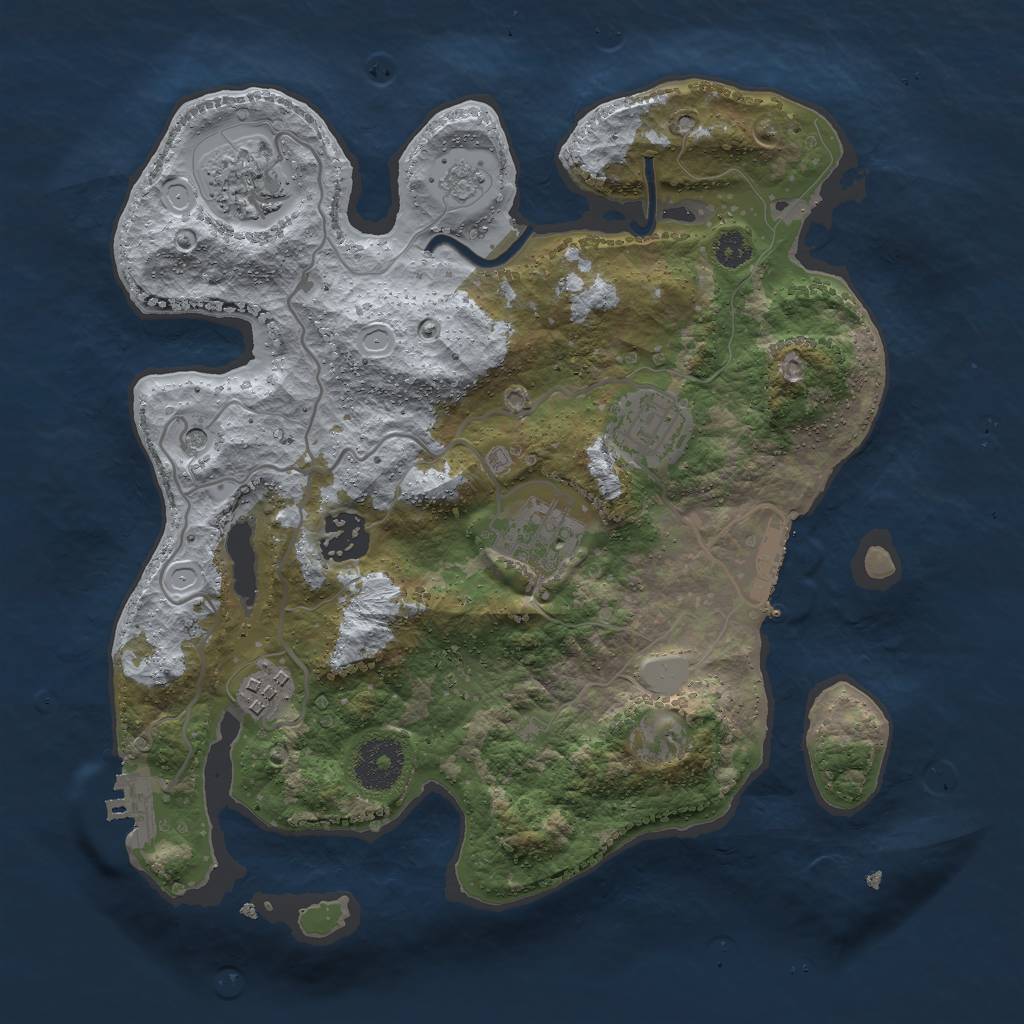 Rust Map: Procedural Map, Size: 3000, Seed: 1757875990, 14 Monuments