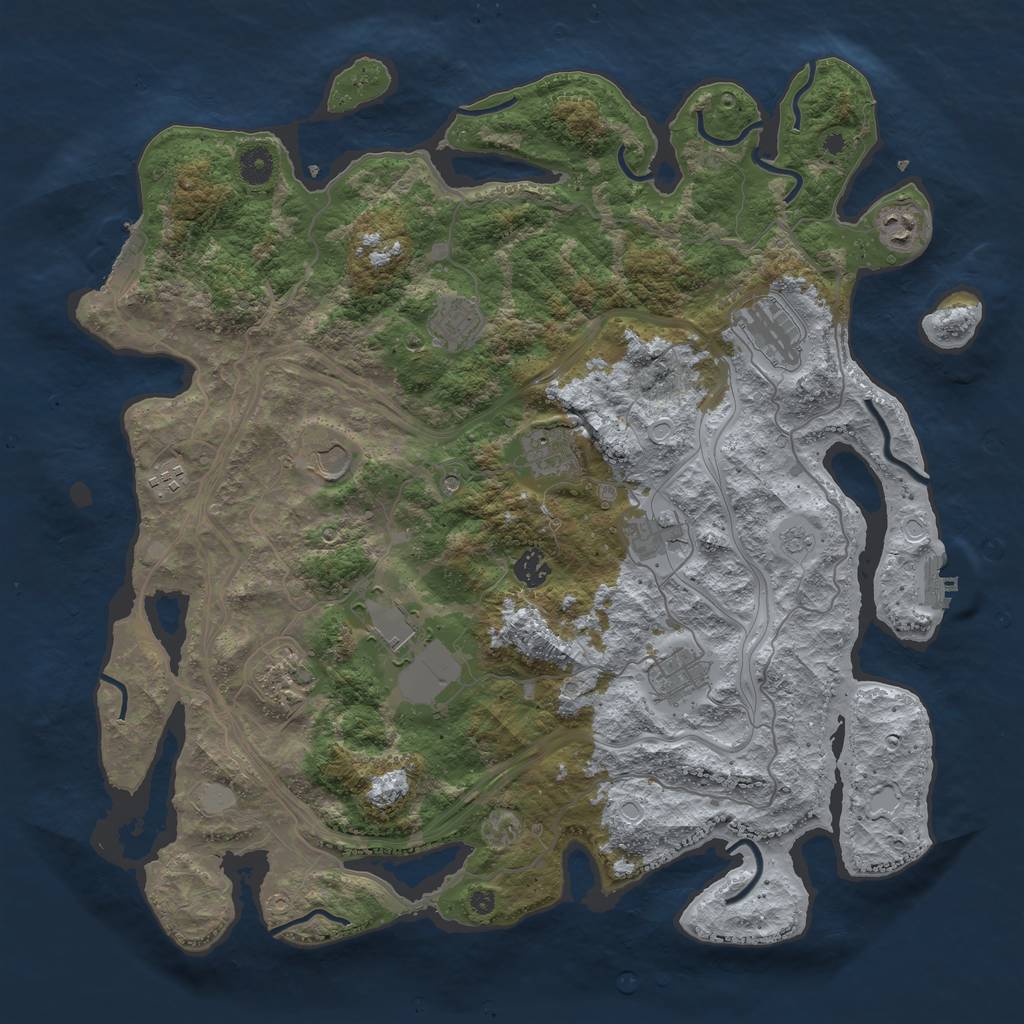 Rust Map: Procedural Map, Size: 4250, Seed: 16868, 20 Monuments