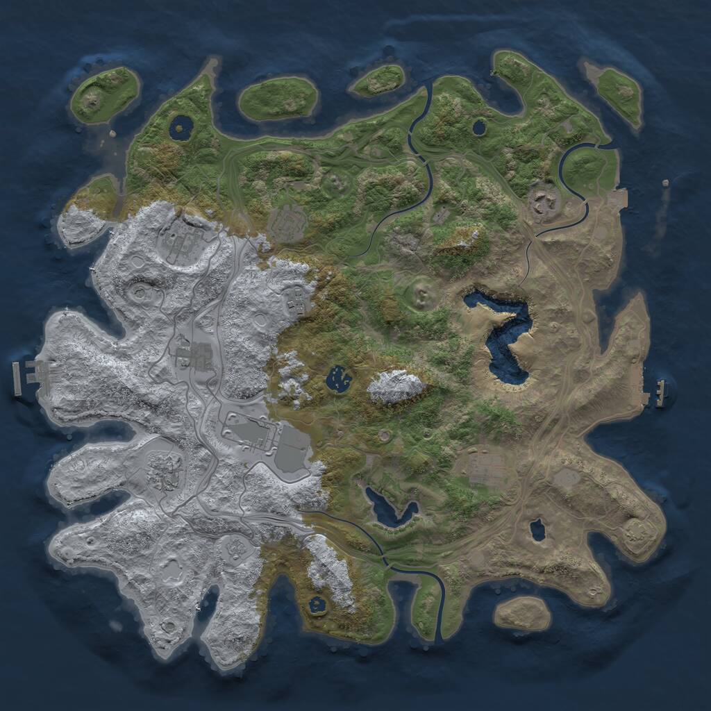 Rust Map: Procedural Map, Size: 4250, Seed: 1428126443, 15 Monuments