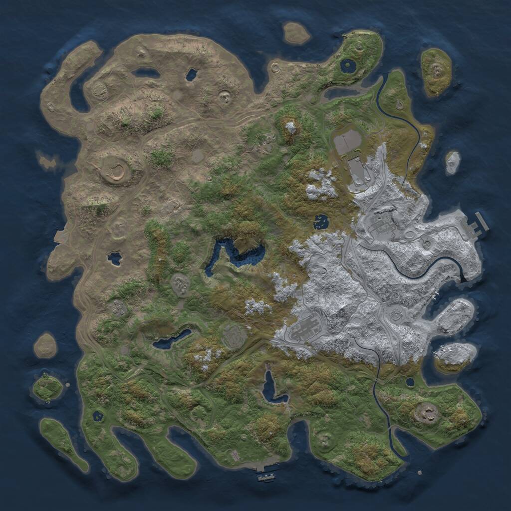 Rust Map: Procedural Map, Size: 4900, Seed: 1150626579, 15 Monuments