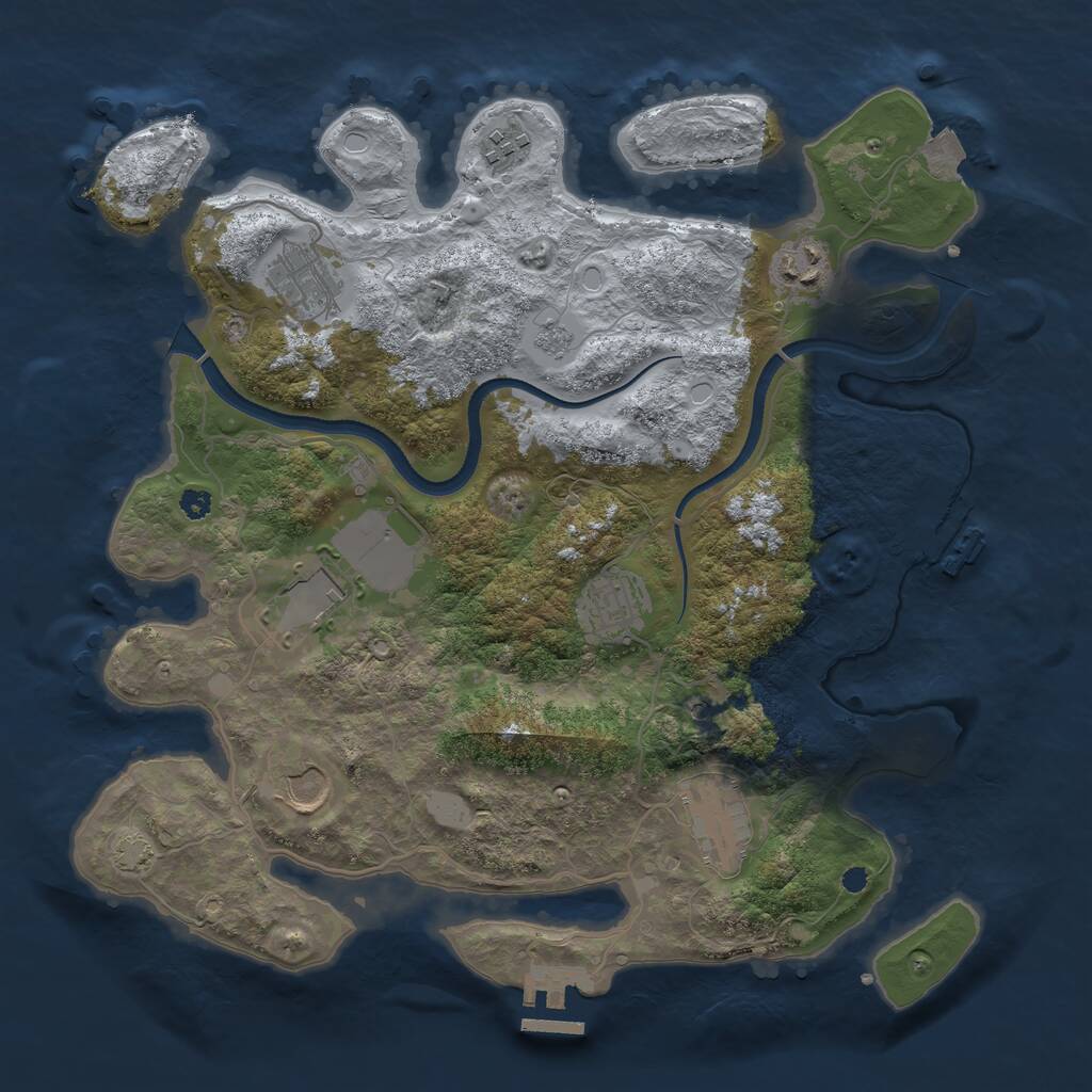 Rust Map: Procedural Map, Size: 3500, Seed: 1530072147, 13 Monuments