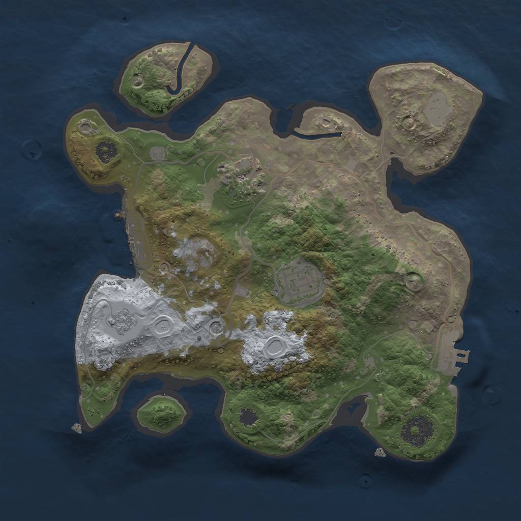 Rust Map: Procedural Map, Size: 2500, Seed: 11252557, 11 Monuments