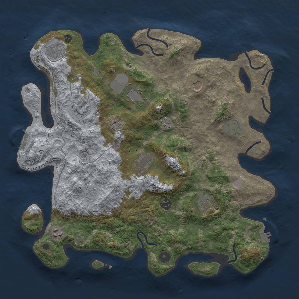 Rust Map: Procedural Map, Size: 4000, Seed: 369452, 19 Monuments