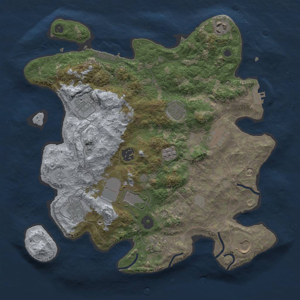 Rust Map: Procedural Map, Size: 3500, Seed: 16579840, 19 Monuments