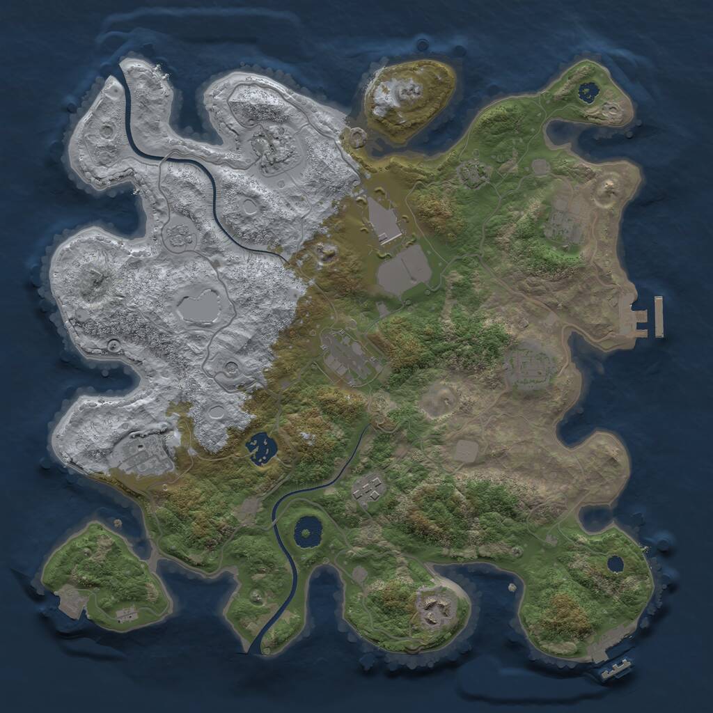 Rust Map: Procedural Map, Size: 3500, Seed: 82328191, 15 Monuments
