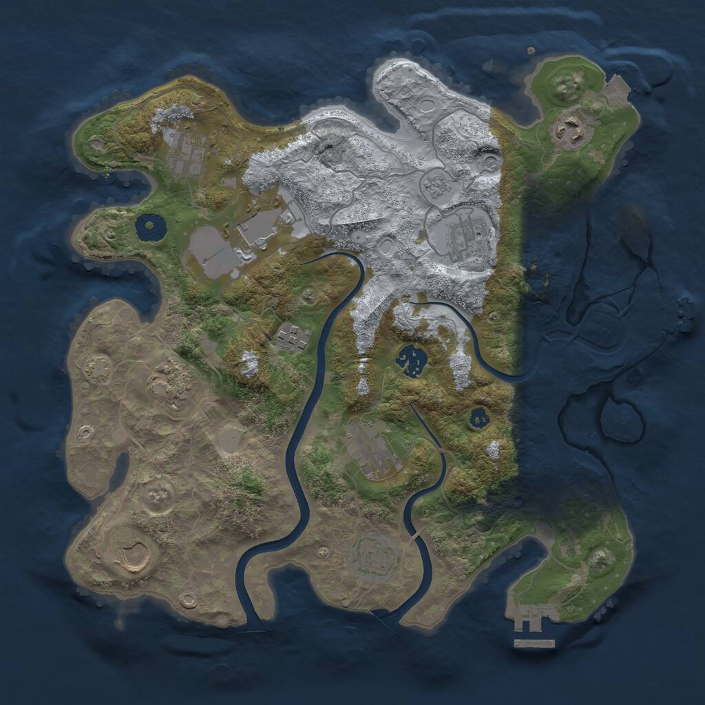 Rust Map: Procedural Map, Size: 3500, Seed: 19416180, 16 Monuments