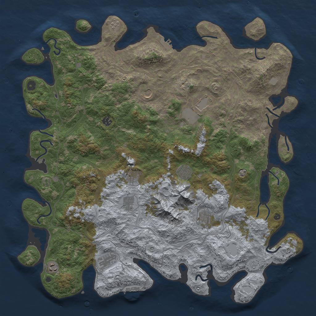 Rust Map: Procedural Map, Size: 5000, Seed: 247592894, 19 Monuments