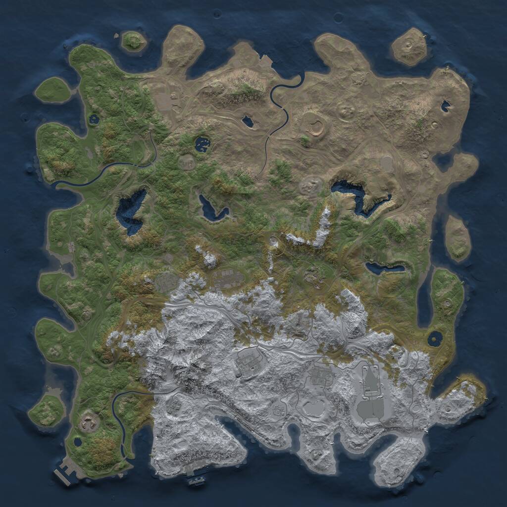 Rust Map: Procedural Map, Size: 5000, Seed: 247592894, 17 Monuments