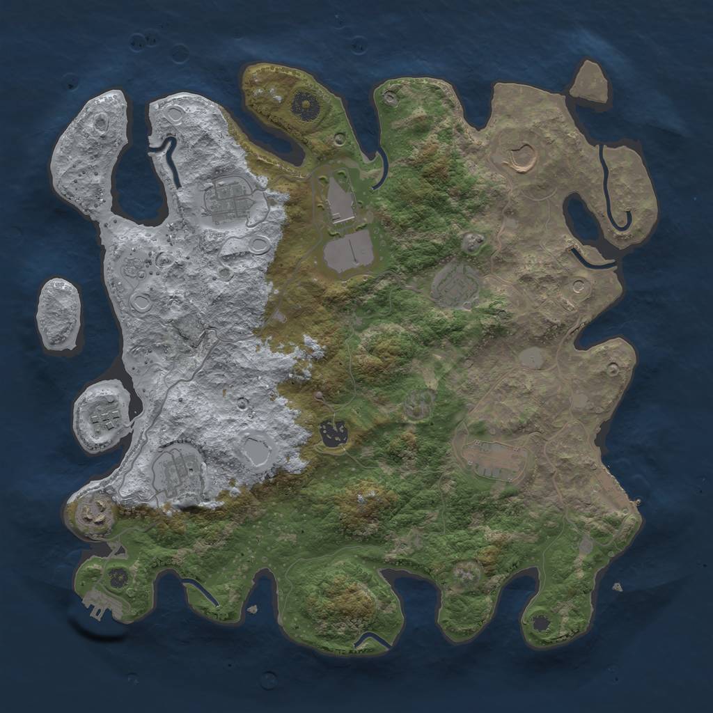 Rust Map: Procedural Map, Size: 3750, Seed: 724692019, 18 Monuments